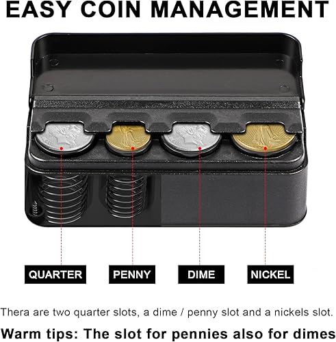 Miniatura 3 de Ouzorp 2 soportes para monedas para organizador de cambio de automóvil, dispensador de dinero universal de almacenamiento compatible con la mayoría