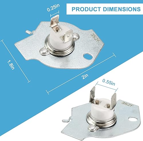Miniatura 8 de Paquete de 6 piezas de repuesto de fusible térmico para secadora 3977394 apto para Whirlpool & Kenmore por AMI PARTS Reemplazar 80001 279548 695563