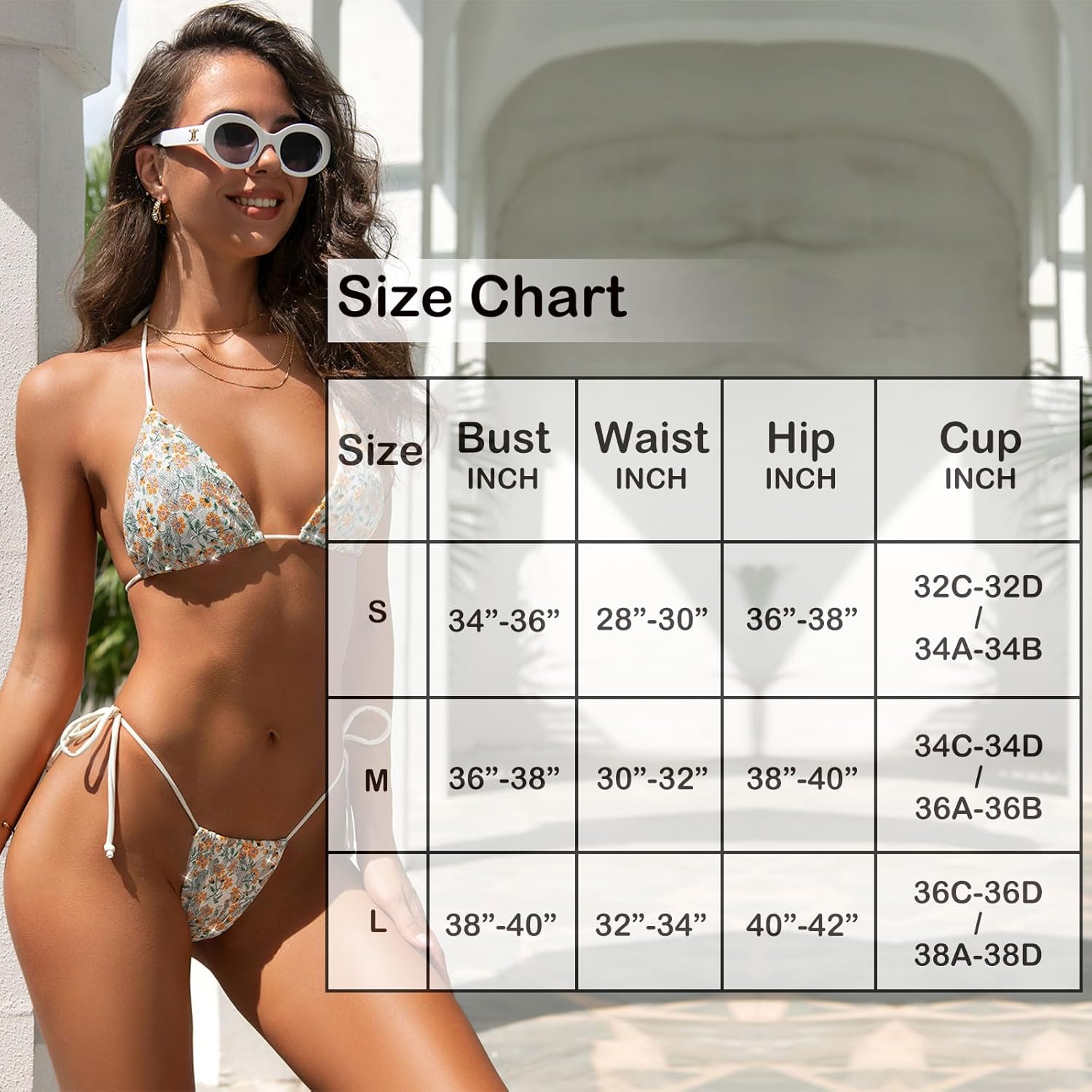 String Triangle Bikini, 2 Piece Womens Bikini Set, Cheeky Cute Sexy Glitter Brazilian Thong - Image 4