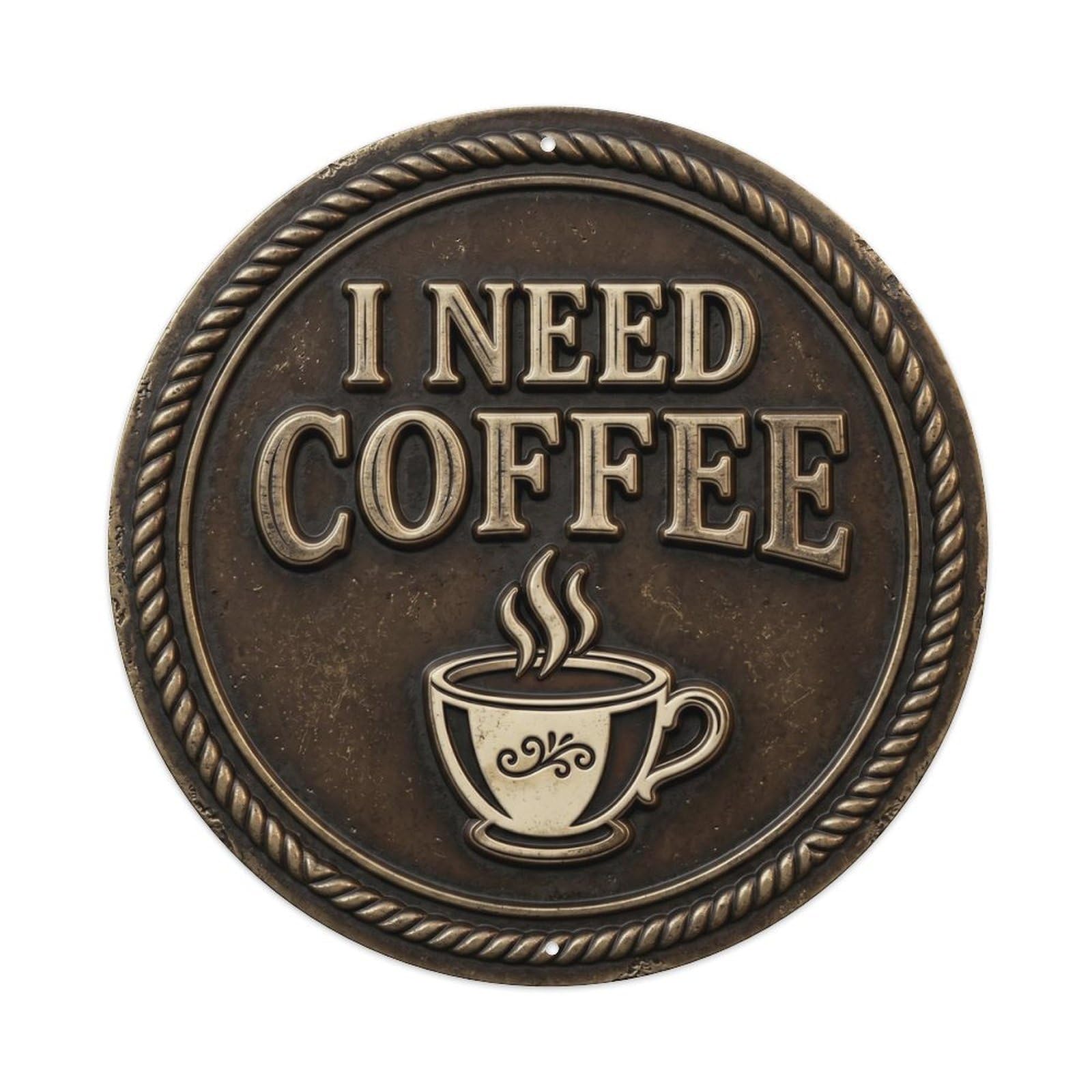 I Need Coffee Vintage Kitchen Display Retro Slogans Metal Tin Sign