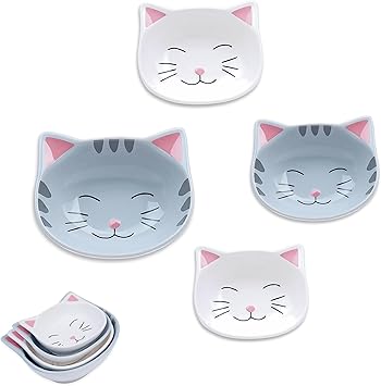 Cat Measuring Cups Set, Whimsical Cat Kitchen Accessories & Baking Gifts, Stacking Unique Measuring Cups for Cat Mom, Fun & Cute Baking Supplies for Pet Lovers, Durable Ceramic Kitchen Decor, Set of 4