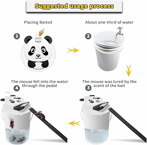 Miniatura 8 de Trampa para ratones, trampa para ratones de reinicio automático, trampas para ratones de 5 galones, uso en interiores y exteriores, herramienta
