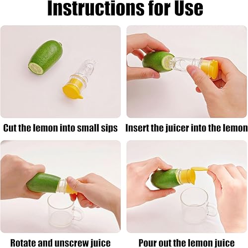 Miniatura 3 de Exprimidor de limón con tapa de rosca, exprimidor manual de 4 piezas con filtro, exprimidor de cítricos portátil para limónlimanaranja, exprimidor
