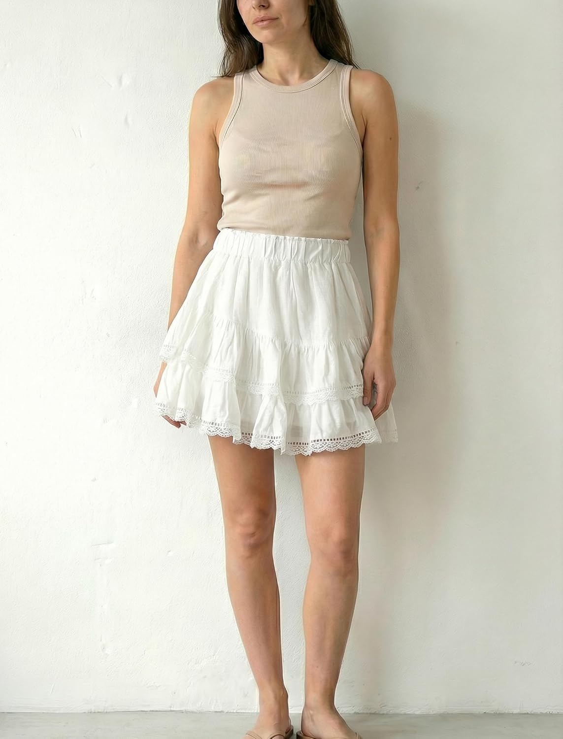 Women's Flowy Ruffle Skorts Shorts High Waisted Boho Cute Mini Skirts Casual Dressy Summer Beach Golf Shorts Vacation - Image 6