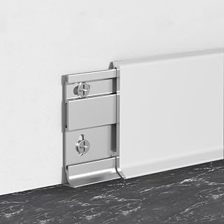 Aluminium Baseboard Molding Trim Thickness 1.5mm Height 80mm (3.15") Length 1500mm (4.92ft) Metal Wall Base Round Arc Aluminium Skirting Trim - Elevate Your Home Décor (White, 50pcs)