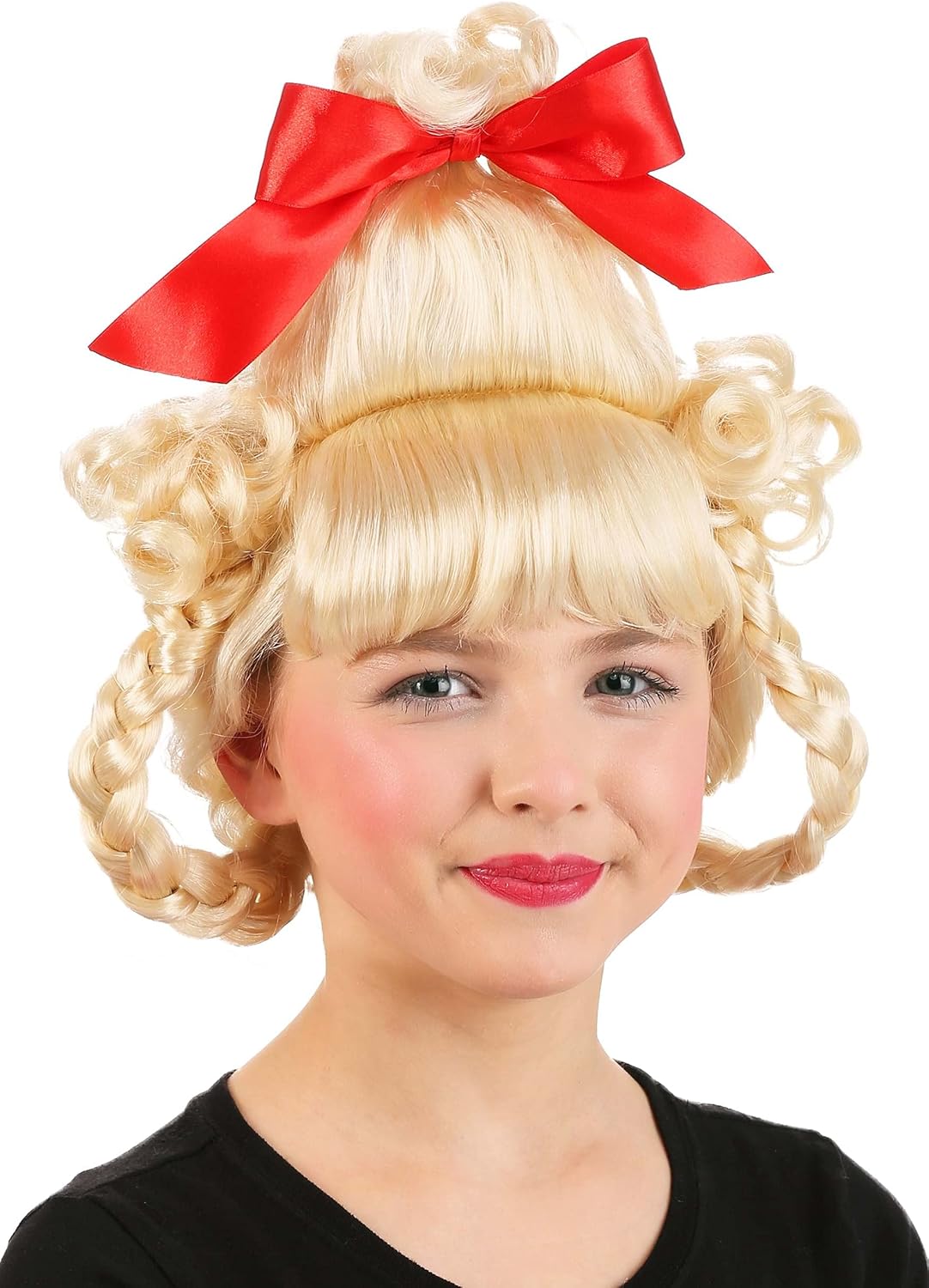 Dr. Seuss The Grinch Cindy Lou Who Wig for Girls, Blonde Movie Character Wig, Christmas Braid Hairstyle