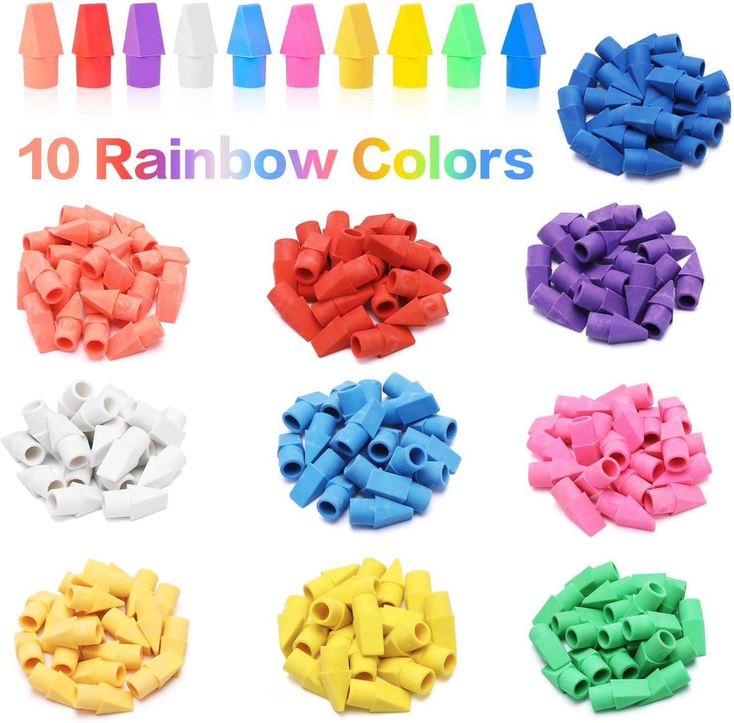 Erasers, 125 Pack Pencil Top Erasers Bulk, Cute Pencil Eraser Cap image 2