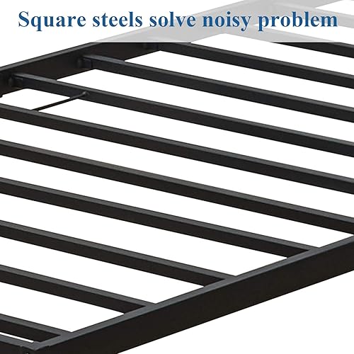 Miniatura 16 de VECELO - Base de cama de tamaño matrimonial de alta calidad, base de colchón con plataforma de metal, repuesto con cabecero estilo victoriano Mate