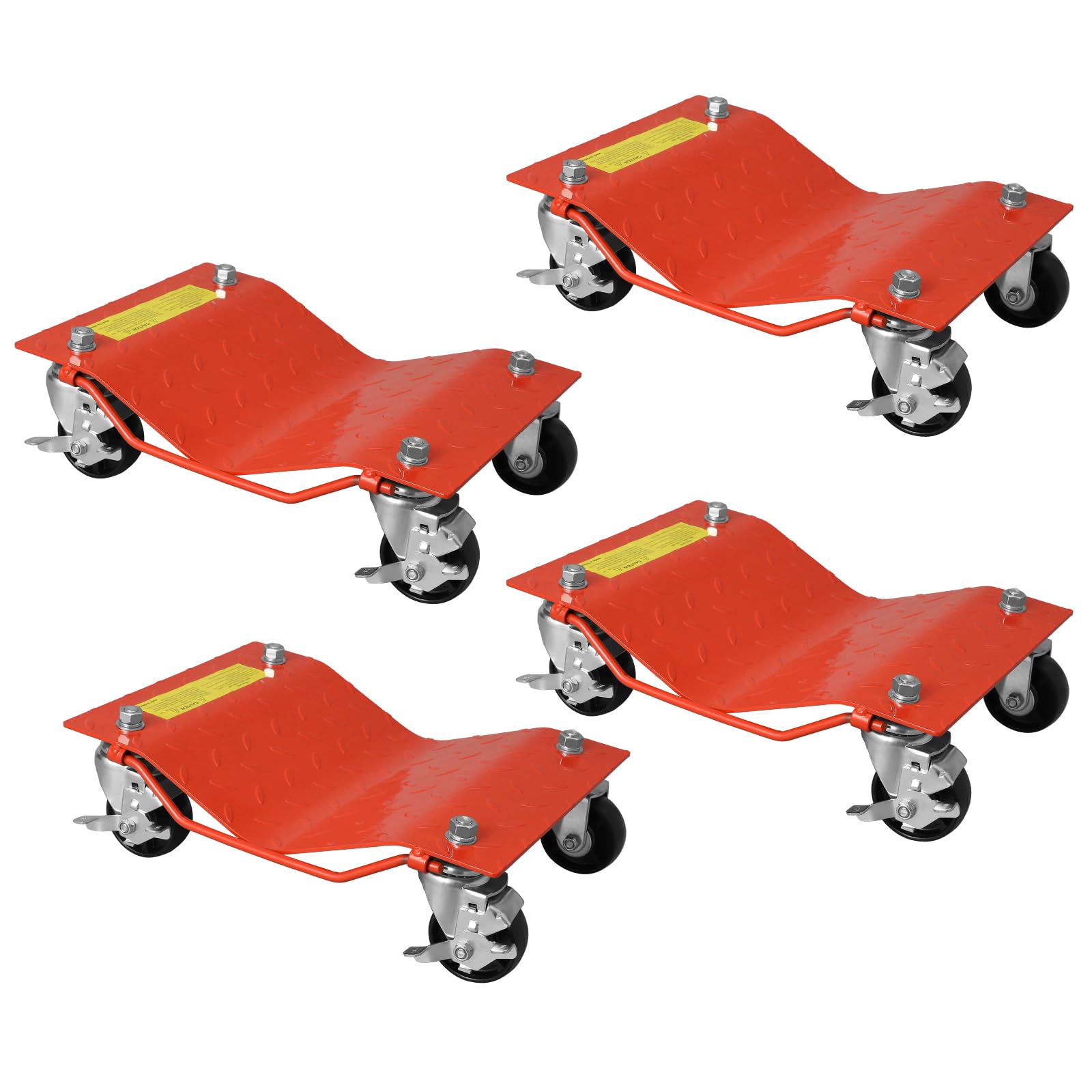 GarveeTech Orange Car Dollies Set of 4,Car Wheel Dolly for Garage Moving Car, Vehicle Dolly Heavy Duty for Motorcycles, Disabled Units, Trucks, Dirt