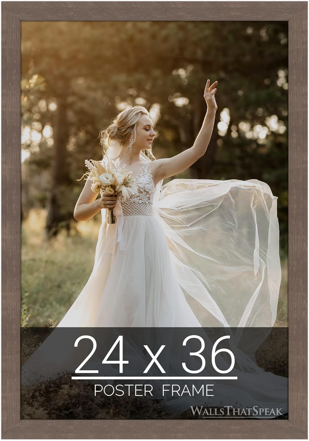 wallsthatspeak 24x36 Brown American Barn Picture Frame for Puzzles Posters Photos or Artwork