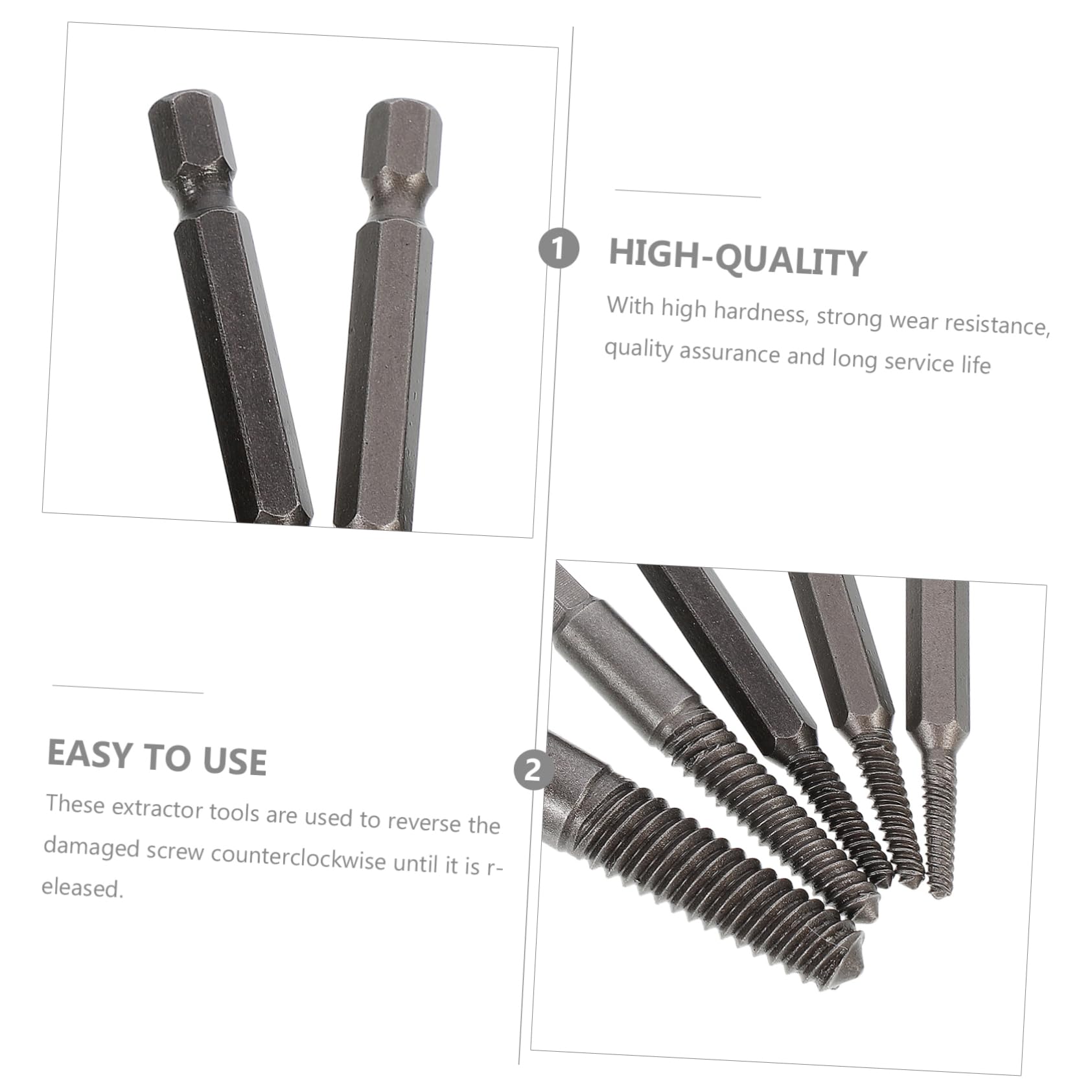 ARTIBETTER 5pcs Stripped Screw Extractor Bolt Remover Tool for Damaged Screws Mini Size Easy to Carry Multi-Size Fit