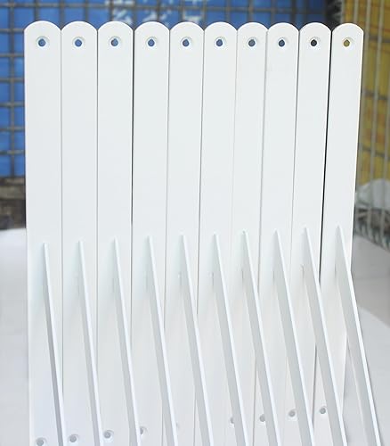 Vista 93 de Paquete de 4 soportes de estante resistentes de 8 pulgadas de largo x 6 pulgadas de alto con tornillos, soportes de estante de metal, soportes