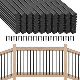 80 Pack Deck Balusters 32" Staircase Baluster for Deck Systems, Black Hollow Metal Spindles