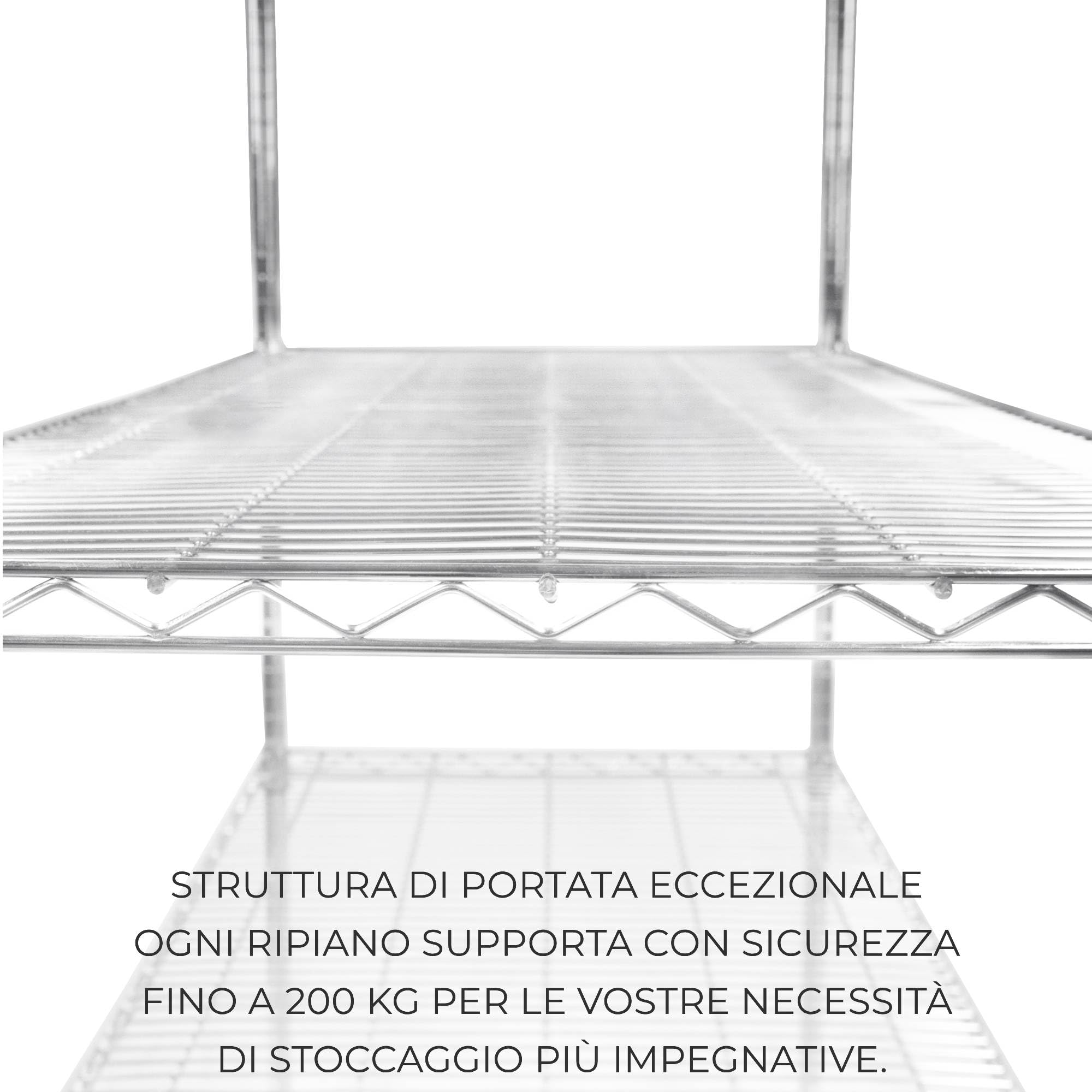 Scaffale in metallo a 5 livelli Unità di stoccaggio per carichi pesanti Scaffali regolabili in altezza senza bulloni e piedini di appoggio 1000kg Capacità di peso 60cm x 120cm x 180cm