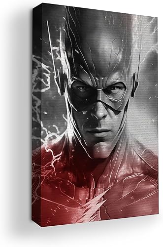 Flassh by Mavis Print: decoración de pared de 16 x 20 pulgadas de DC Comics | Arte de pared impreso en HD y enmarcado de madera | Decoración de
