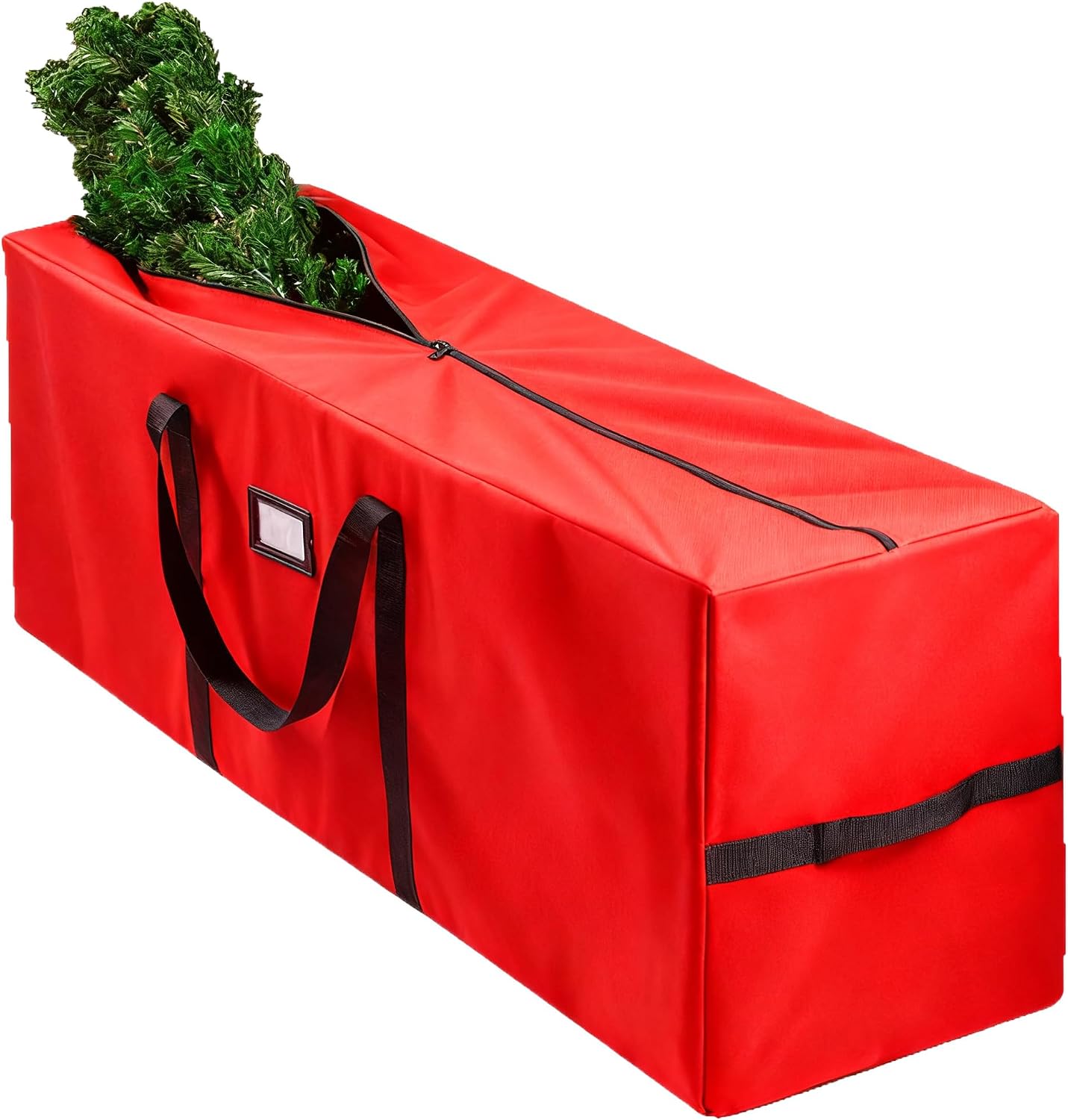 Christmas Tree Storage Bag, 600D Oxford Fabric with Reinforced Carrying Handles and Dual Zippers, Heavy Duty Tree Bag Waterproof, Extra Large Moving Bags Transparent Pocket, 7.5 ft