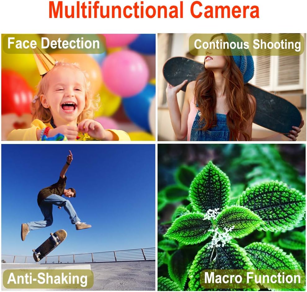 Digital Camera 2.7 Inch 30 Mega Pixels HD Camera Rechargeable Mini Camera Students Camera Pocket Camera Digital with 8X Zoom Compact Camera for Photography