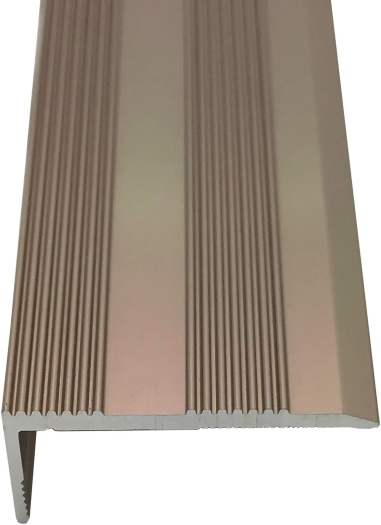 3ft - Stair Nosing 9mm - Stick-Down Edging Tread Strip - Tile/Laminate/Wood Aluminium to Vinyl or Carpet - Threshold Metal Door Trim/Edging - Bronze Colour