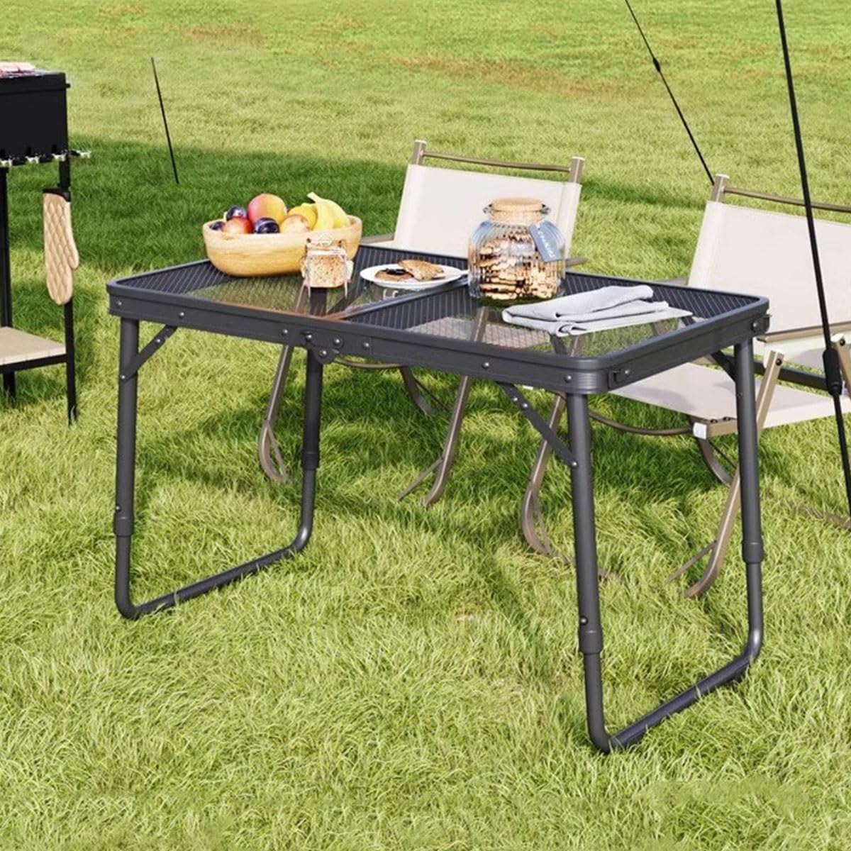 Table de camping pliante légère et facile à installer pour manger en plein air