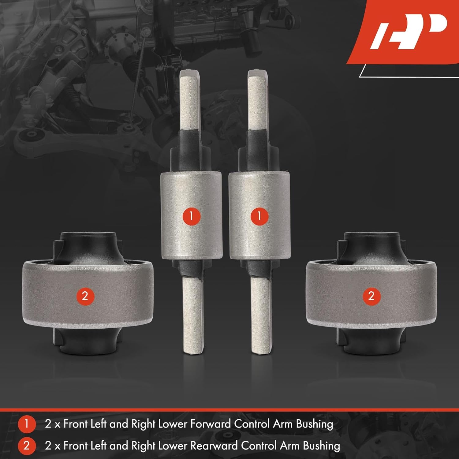 A-Premium 4 x Front Lower Forward Rearward Control Arm Bushing Kit, Compatible with Nissan Rogue 2008-2017, 370Z 2009-2014, Rogue Select 2014-2015