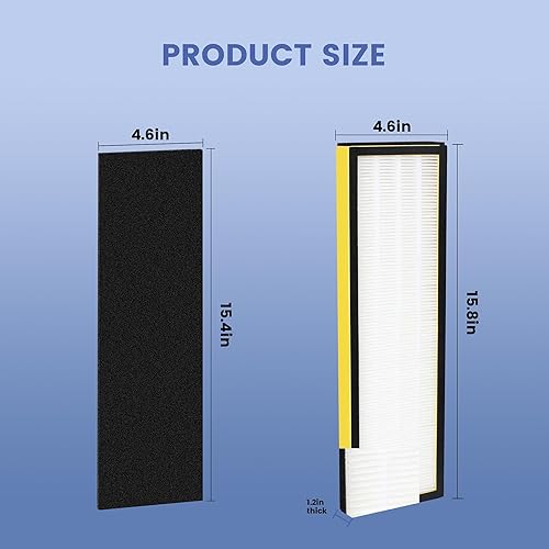 Miniatura 4 de Paquete de 2 filtros FLT4825 True HEPA B de repuesto con 8 prefiltros compatibles con purificador de aire Guardian AC4825 AC4300 AC4800 AC4900