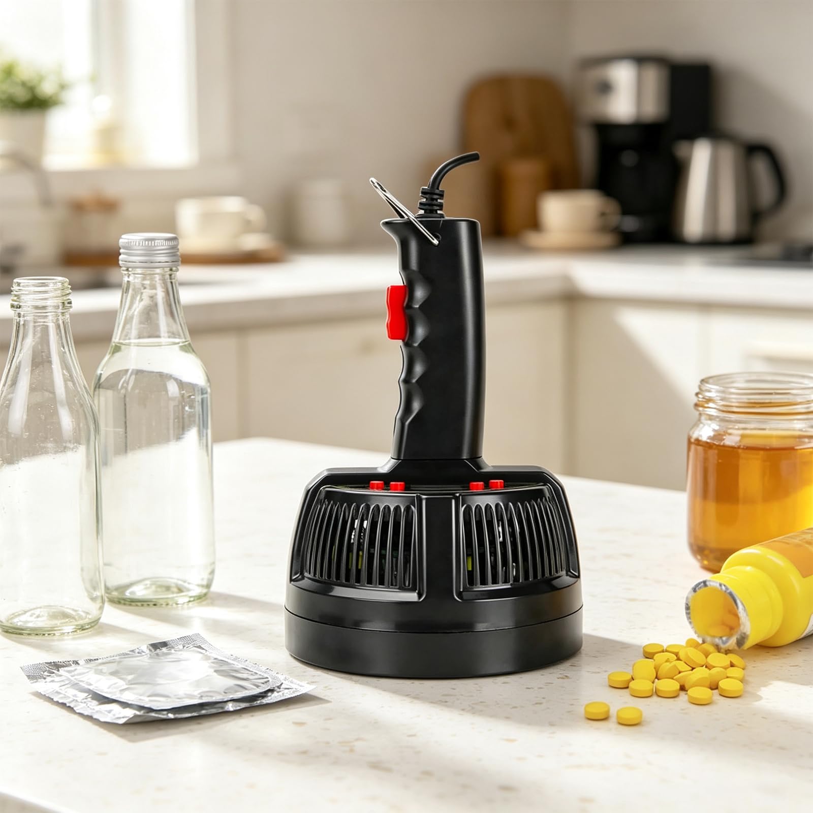 Scelleuse à induction portable bouteilles, avec puissance et minuterie réglables, contenants en plastique et en verre, 20-110 mm