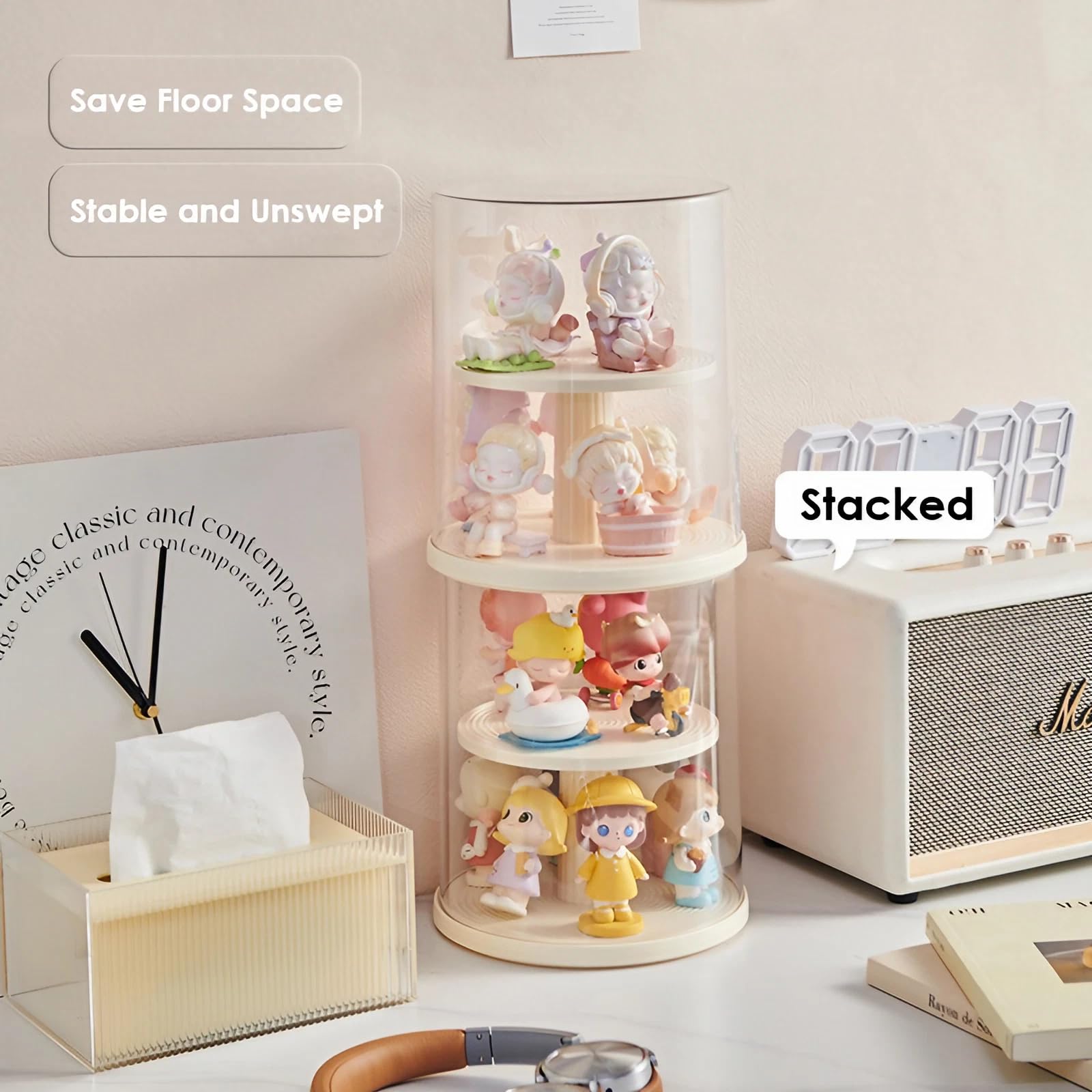 Siyecioa Transparent Acrylic Blind Box Display Cabinet with Dust Cap for Dolls Collectibles, Action Figures, Minifigures - Image 4