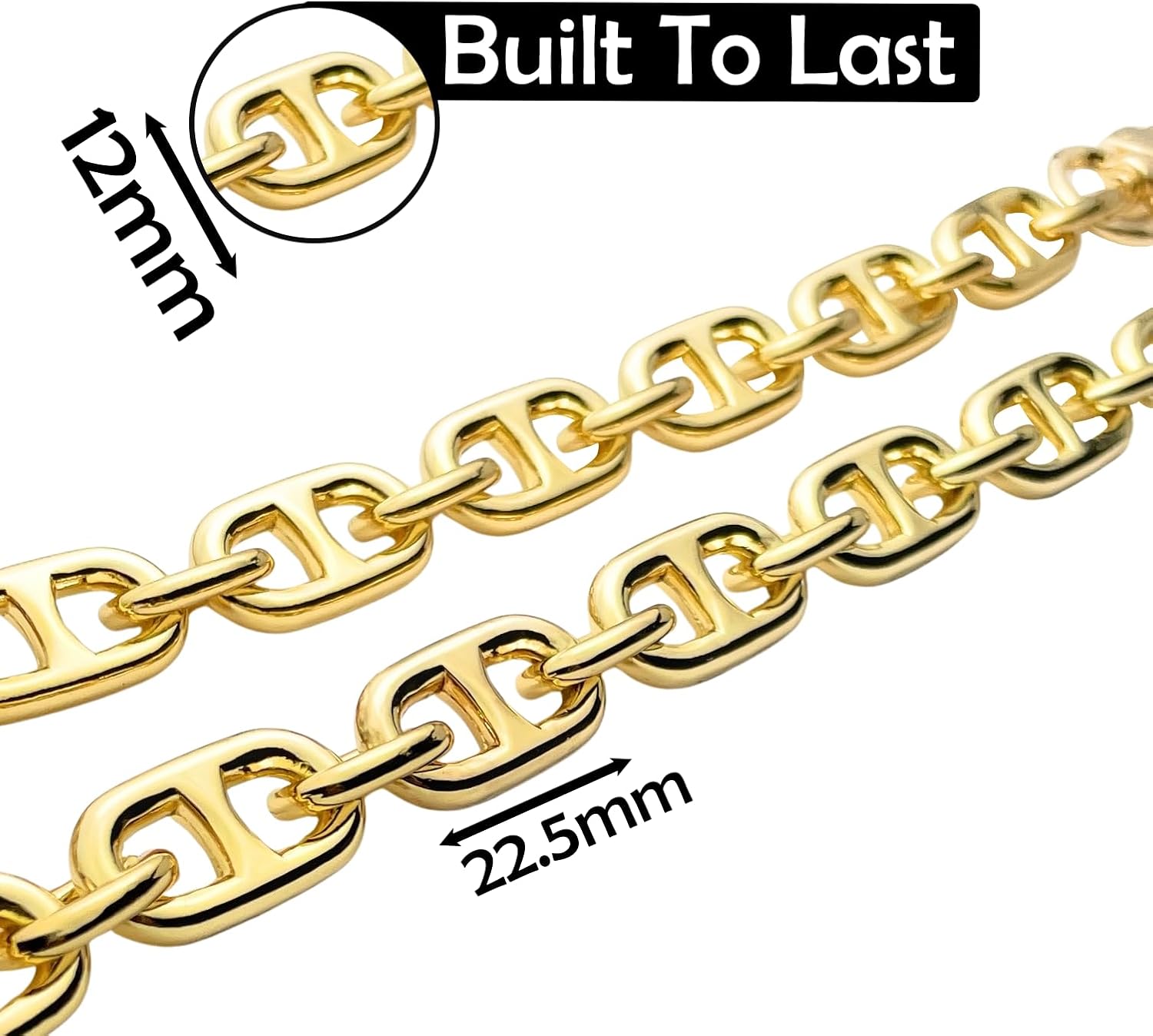 Shoulder Strap Metal Gold Purse Chain Crossbody Replacement ChainsStrap For Purse | Polished Clasp 360 Attached With BagChain | Long Lasting Womens ChainStrap [12mm] Lovely - Gold (40" / 100cm)