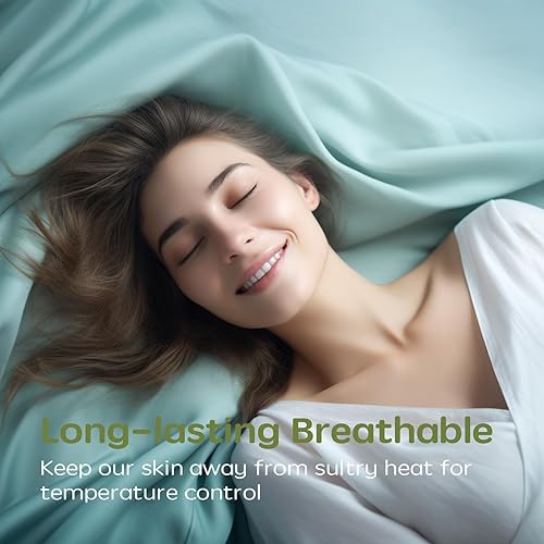 Miniatura 2 de Juego de sábanas Sonoro Kate, 100 % algodón egipcio puro de 600 hilos, sábanas frescas de algodón de fibra larga, tejido satinado para una sensación