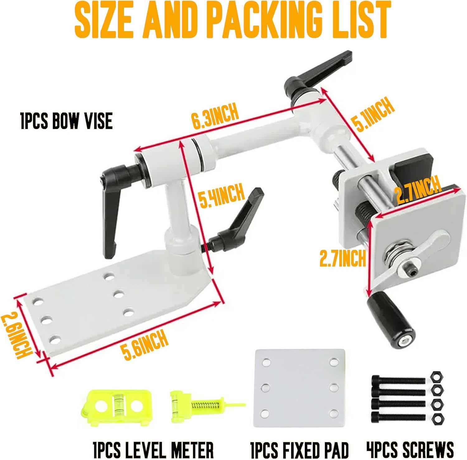Universal Bow Vise, Bench Mount Bow Vise for Compound Bows, 360° Adjustable Archery Mount Tool Bow Press with Leveling Kit Maintenance Accessories