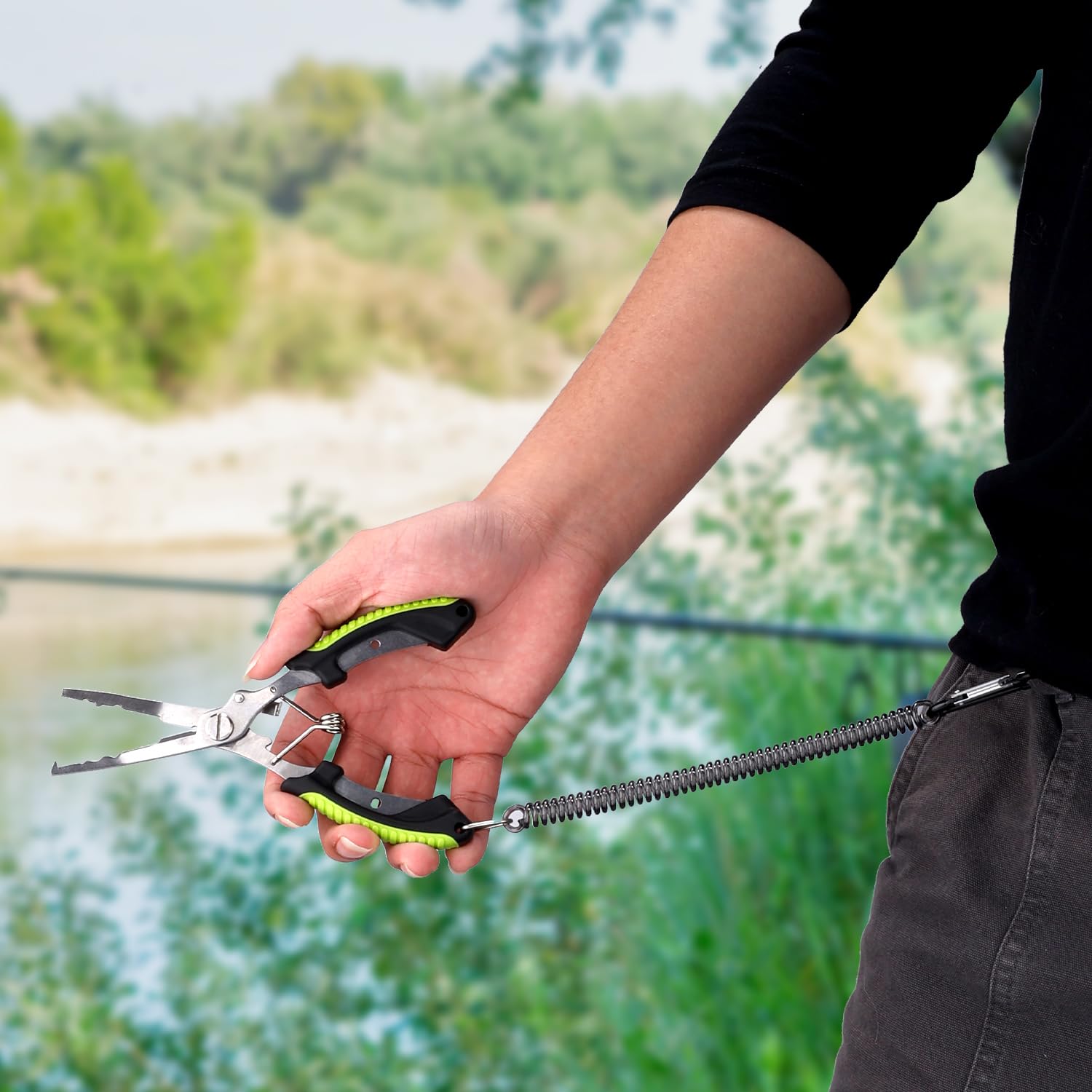BOXOB Pinze da Pesca, Pinze Pesca in Metallo Pinze da Pesca in Acqua Salata Pinze a Becco d'Ago Accessori per Utensili Multifunzionali Pesca Attrezzi da Pesca e Regali per Uomo