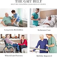 Vista 5 de Cinturón de marcha para personas mayores, cinturón de transferencia con asas, cinturón de sujeción para cinturones de elevación para ancianos