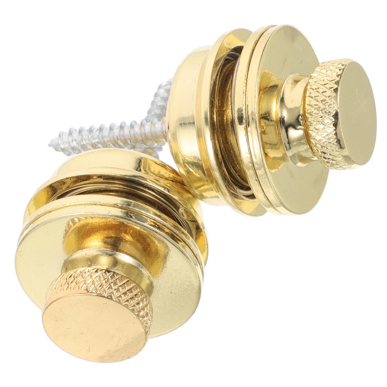HEMOTON 2Pcs Heavy Duty Metal Guitar Strap Buttons Locks Golden Locking System for Electric Acoustic Guitars Secure Bass Strap Accessories for Enhanced Performance