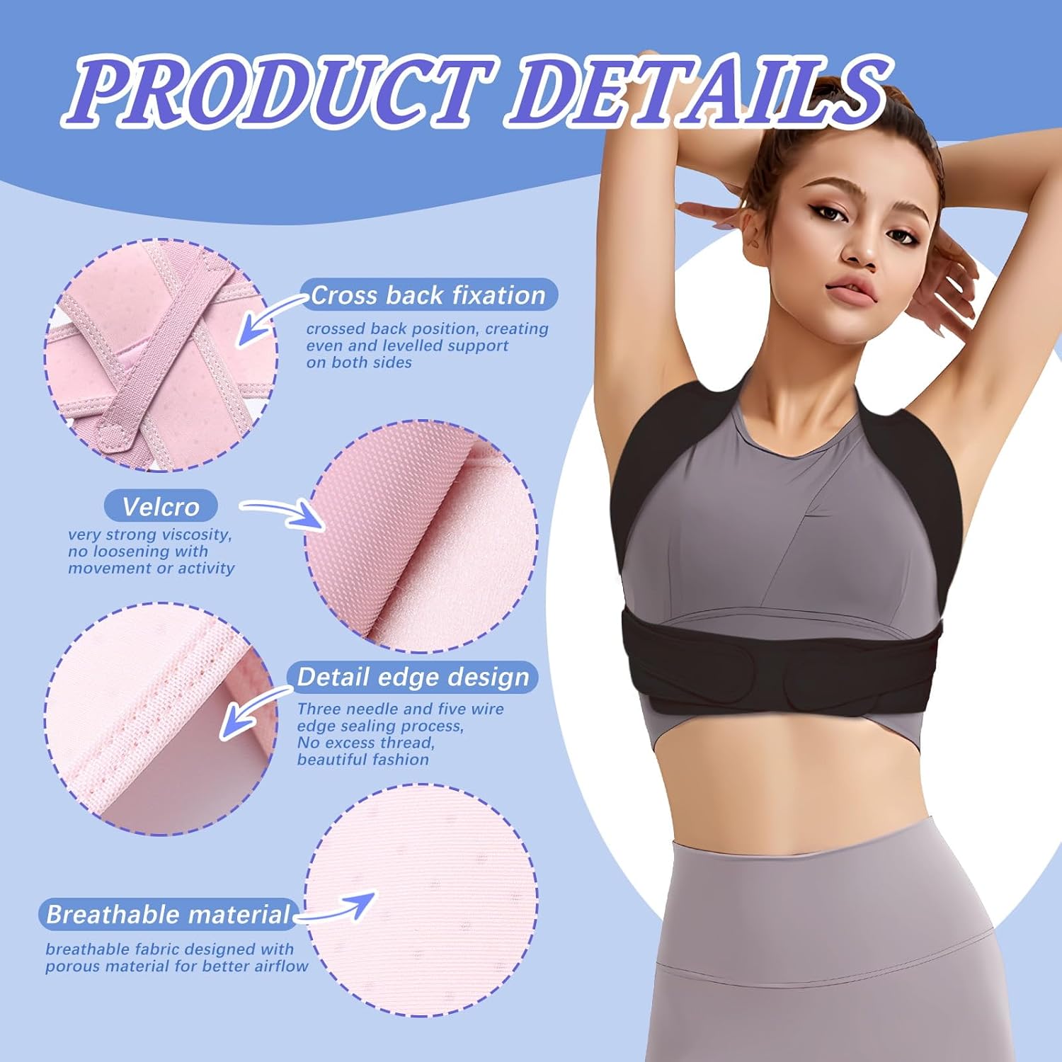 TEE TEA Shoulder Posture Corrector for Women & Men – Adjustable Upper Back Support Brace for Neck, Shoulder muscle relief – Comfortable & Invisible Design – Improve Posture & Alleviate Discomfort (Black, L/XL)