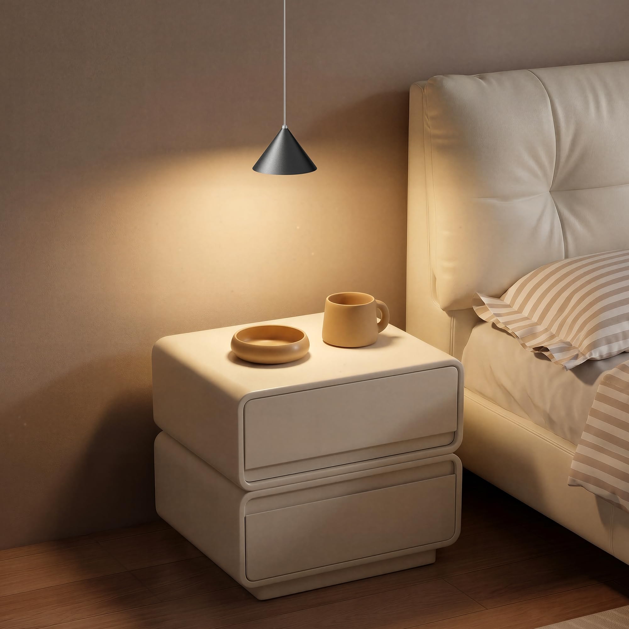 3 Pezzi Lampada a sospensione LED Moderne 12W 800LM, Regolabile In Altezza lampada a sospensione moderna Nero, Alluminio Per Soggiorno Sala Da Pranzo Kitchen Comodino Camera da Letto(3000K)