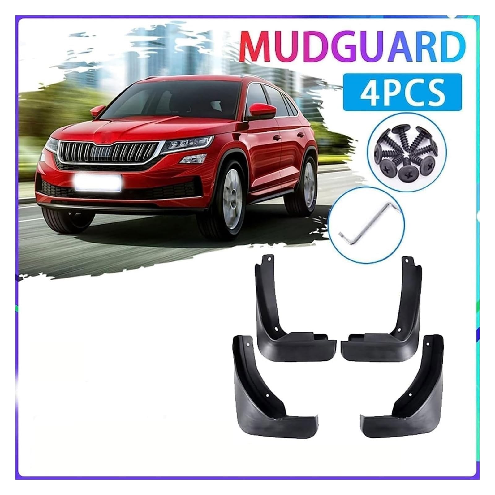 Anteriori Posteriori Parafanghi Set Per Rapid Spaceback Hatchback 2013-2019 Paraspruzzi Parafango Anteriore Posteriore Protezione Completa Auto