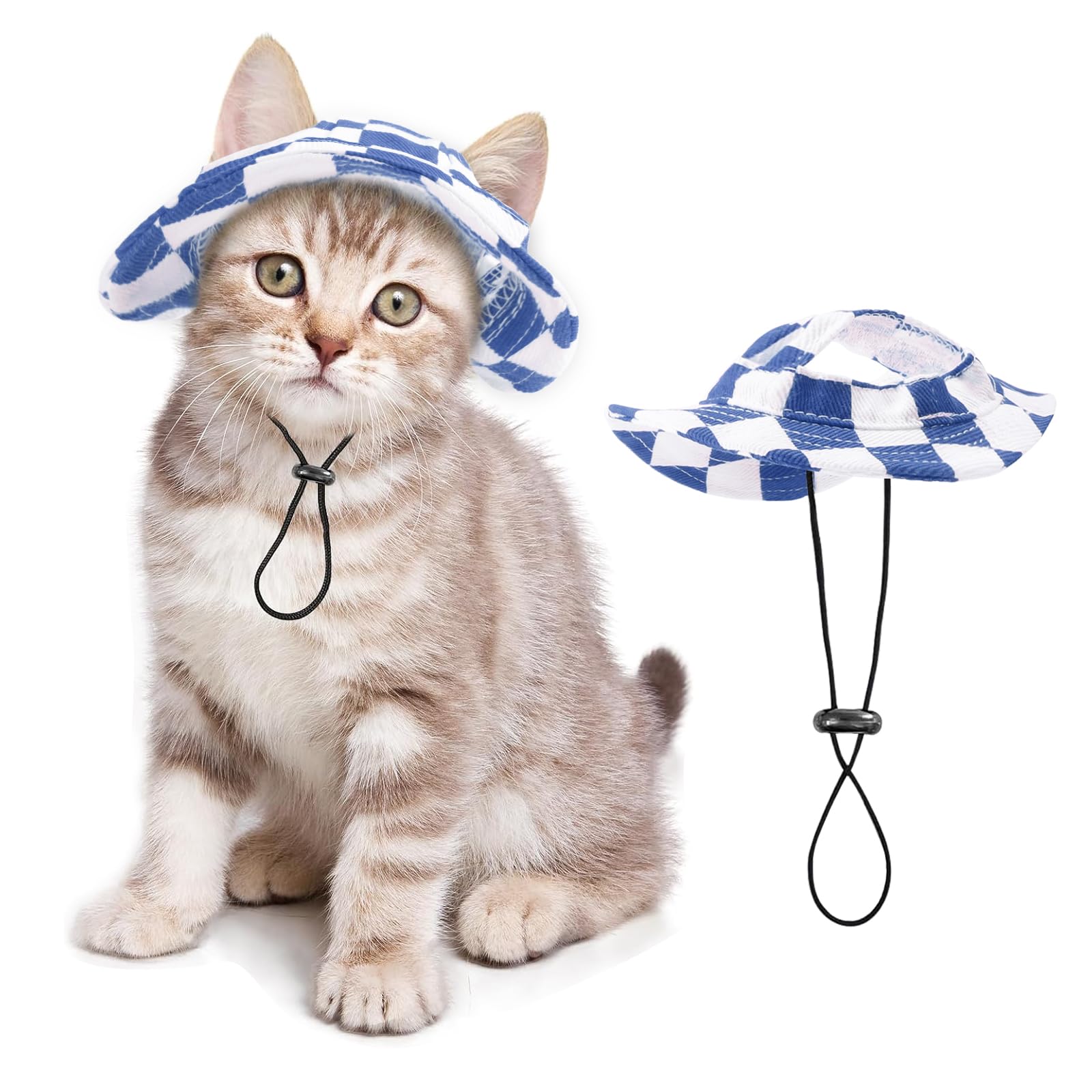 Set Cappello Da Sole Per Cani E Gatti Con Fori Orecchie – 2 Baseball In Velluto A Coste + Occhiali Rotondi E Cinturini Antiscivolo