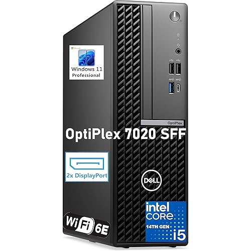 Dell OptiPlex Desktop Computer 7020 SFF, 7000 Small Dekstops PC, 14th Gen Intel 14-Core i5-14500 (Beat i7-13700), 16GB DDR5 RAM, 512GB PCIe SSD, WiFi 6E, 2 DisplayPort, HDMI, Type-C, Windows 11 Pro