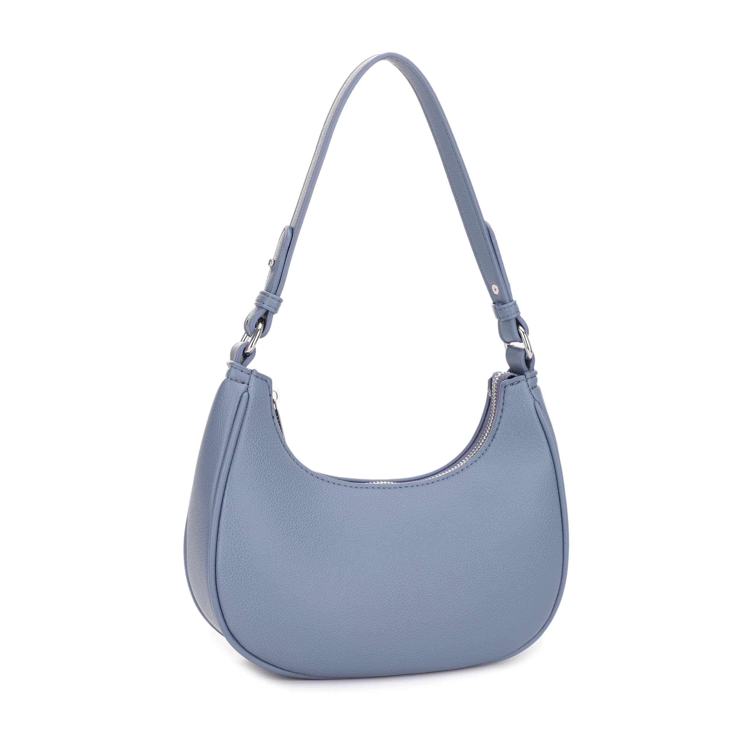 EVVE Shoulder Bag for Women Small Underarm Purse Accented with Silver Hardware