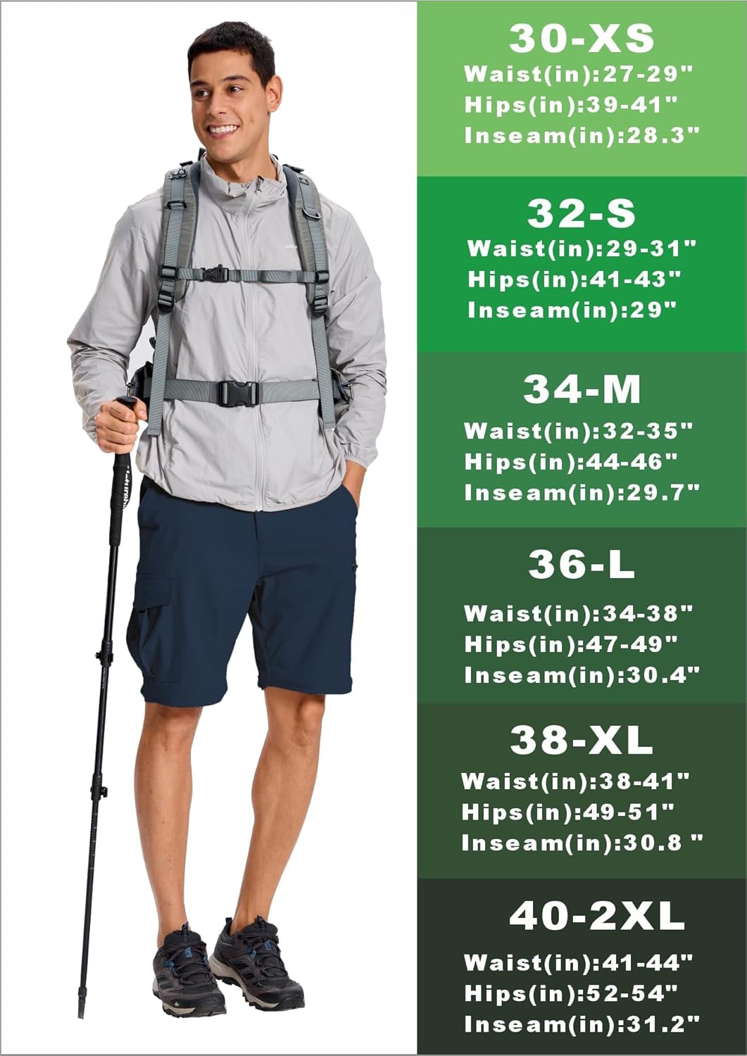 Mens Hiking Cargo Pants Lightweight Quick Dry Convertible Zip Off Waterproof Travel Fishing Climbing Work Pants for Men - Image 6