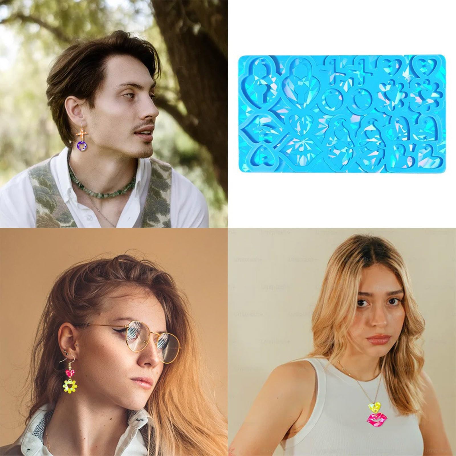 5 Herz-Silikonformen Aus Kunstharz Für Harzschmuck – Perfekt Für Ohrringe, Anhänger & DIY-Projekte