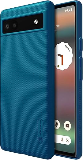 Nillkin Case for Google Pixel 6A (6.1" Inch) Super Frosted Hard Back Dotted Grip Cover PC Blue Color