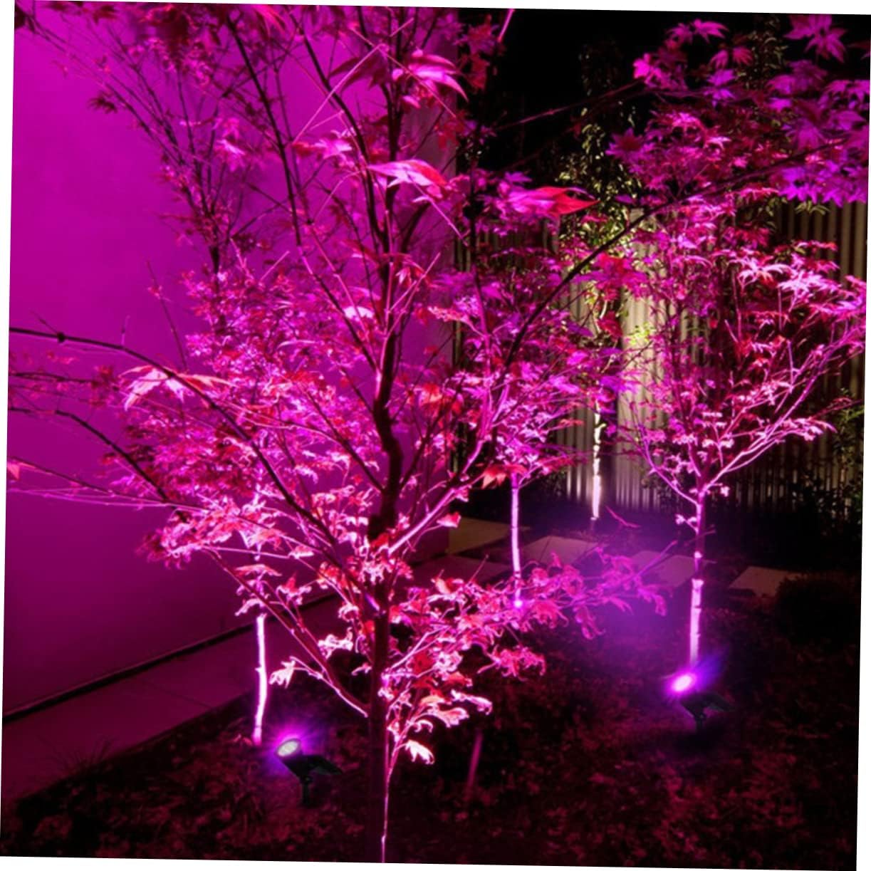 VILLCASE 2 Pcs Waterproof Solar Spotlights 4 LEDs RGB Landscape Lamp for Outdoor Lawn and Garden Solar Powered Ground Plug Light for Pathway and Patio