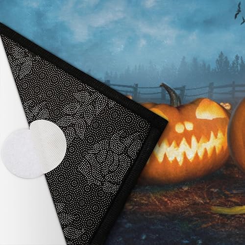 Miniatura 8 de Tapete semicírculo de Halloween para puerta semicírculo de calabaza, tapete antideslizante suave para puerta delantera, entrada interior, resistente
