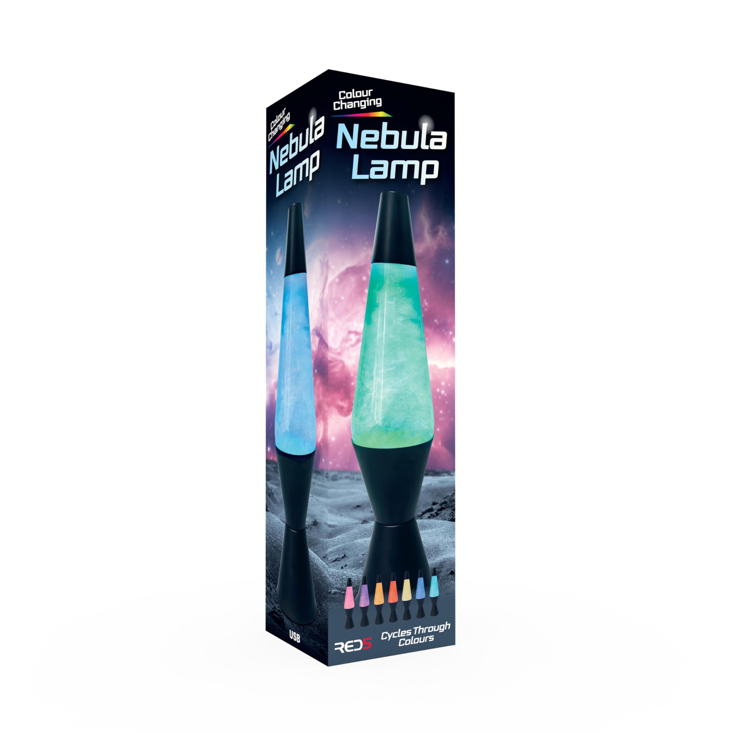 RED5 Colour Changing Nebula Lamp Dynamic Swirling Micro Glitter Desk Mood Light, Multicolour - Image 3