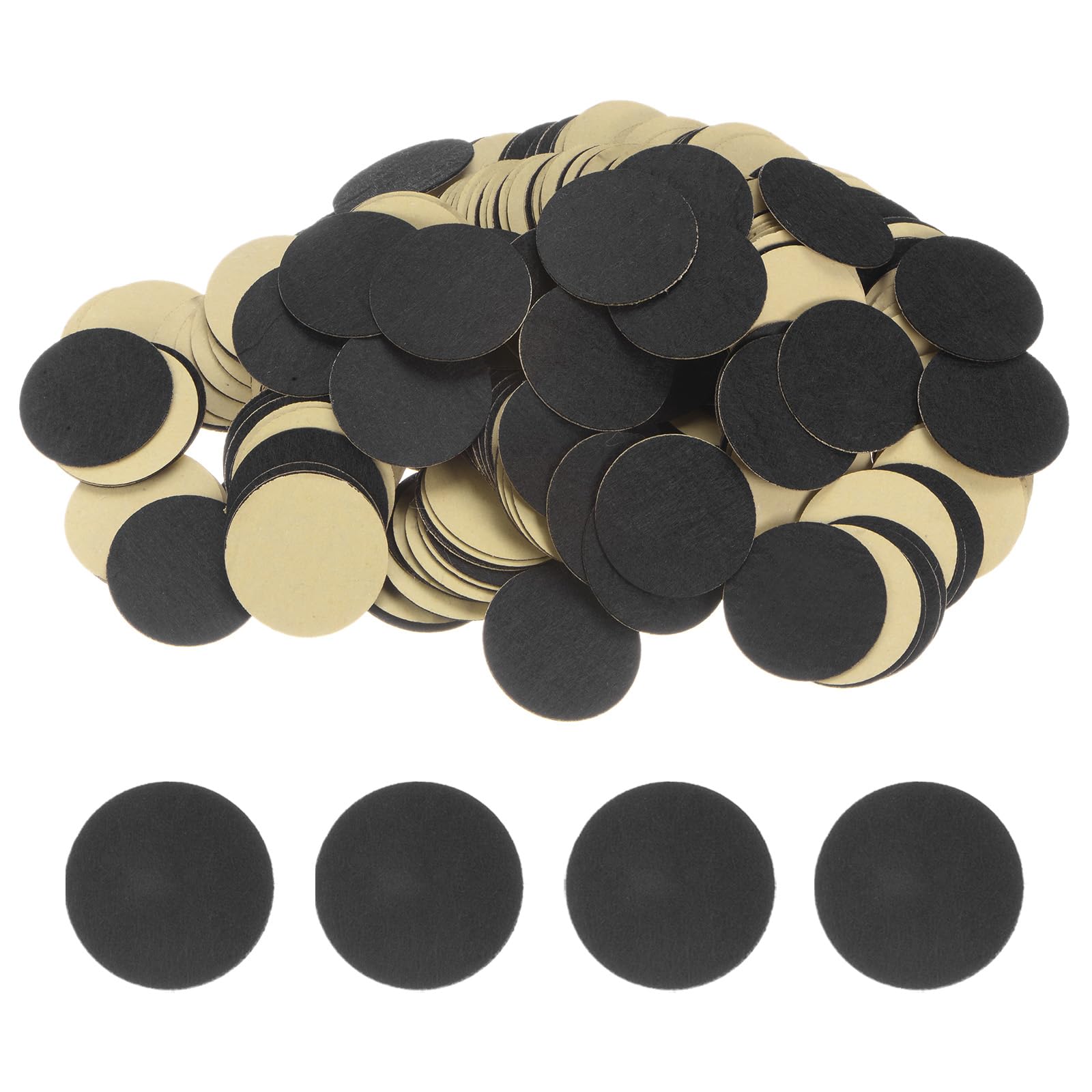 HARFINGTON 240 Pre-Cut Felt Craft Stickers, 40mm 1-1/2" Circles for DIY Sewing, Handcraft, Craft Finishing, Black