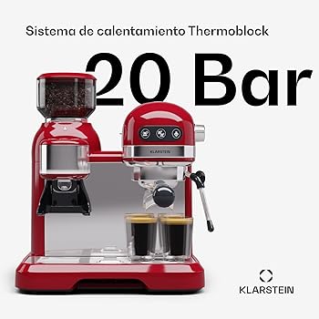 Klarstein Cafetera Expresso Automatica con Espumador de Leche, Cafetera Espresso 1.4 L Cafeteras, Pequeña de Acero Inoxidable 1550W para Capuccino, Cafetera Automatica, Maquina de Cafe2