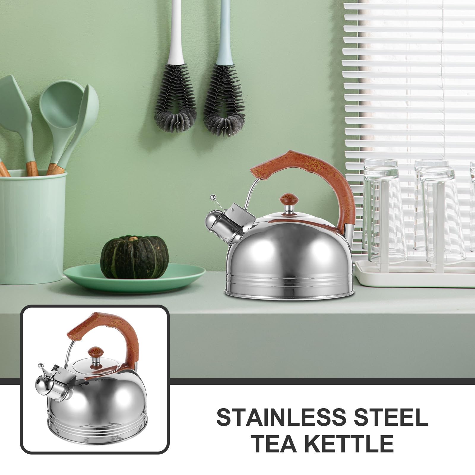 3l Hervidor Silbante de Acero Inoxidable para Cocina y Restaurante