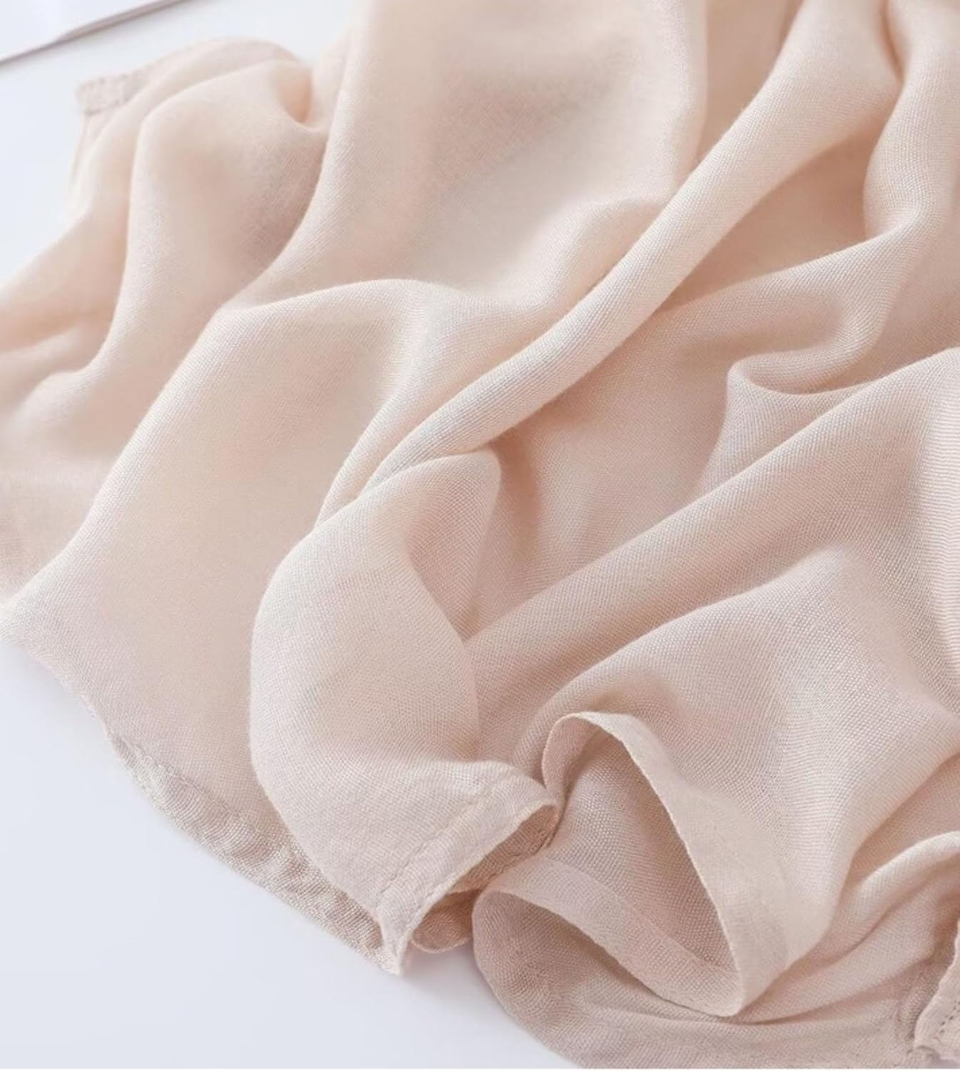 Thin Cotton Scarf For Spring And Summer, Pure Color Edged Sunscreen Shawl - Image 3