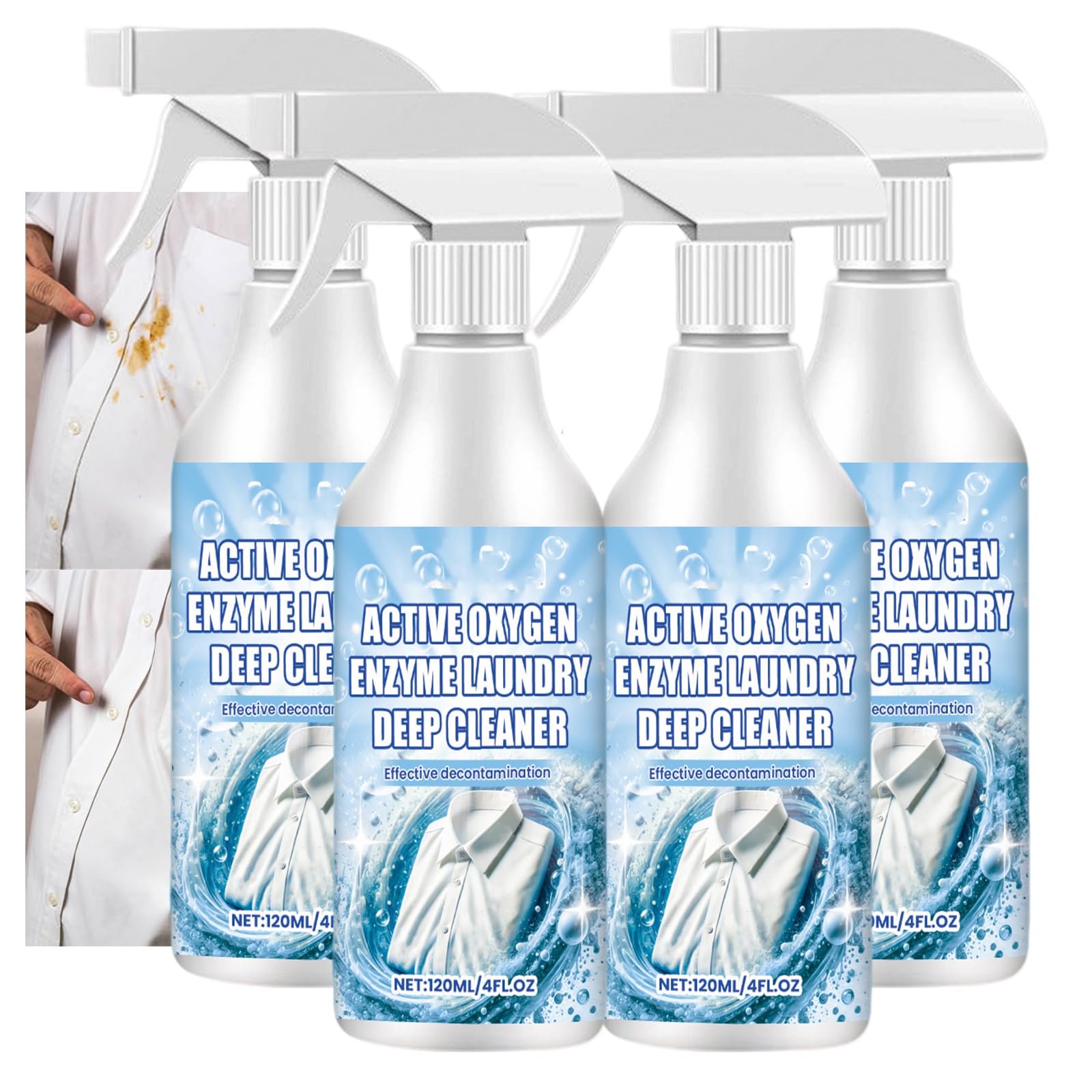 Przenośny spray do usuwania plam do ubrań, delikatna tkanina wielofunkcyjna (4 szt.)